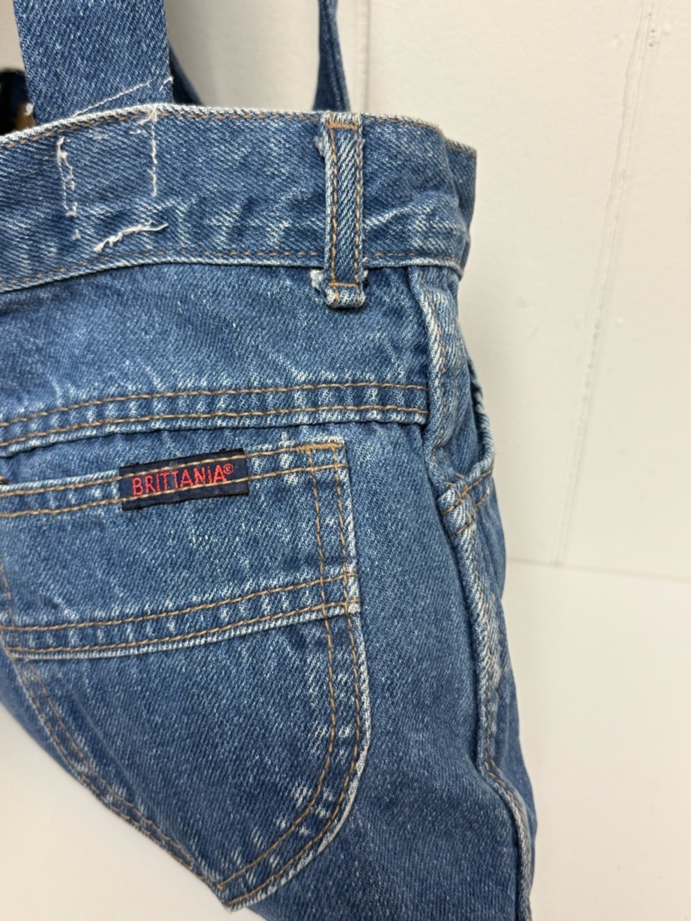 Upcycled Denim Tote bag (Vintage Brittania Jeans) Shoulder Bag - Picture 6 of 12